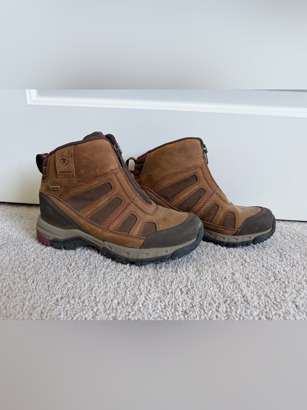 Ariat Terrain Goretex H2O Insulated Waterproof Hiking Boots Brown Leather 7B zip